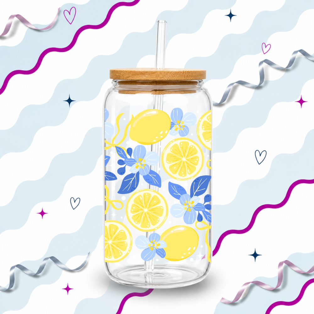 Blue Lemonade Glass Cup