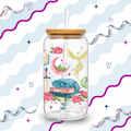 Dragon and Roses Glass Cup