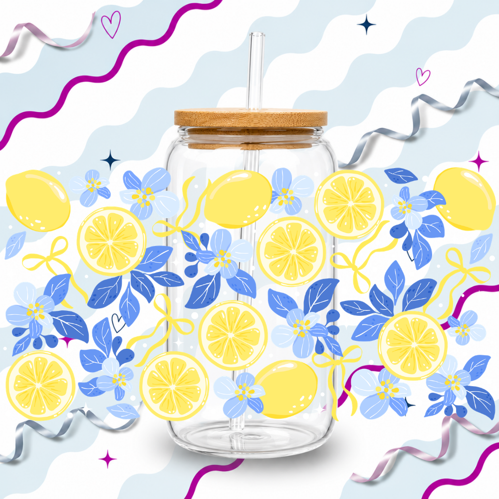 Blue Lemonade Glass Cup