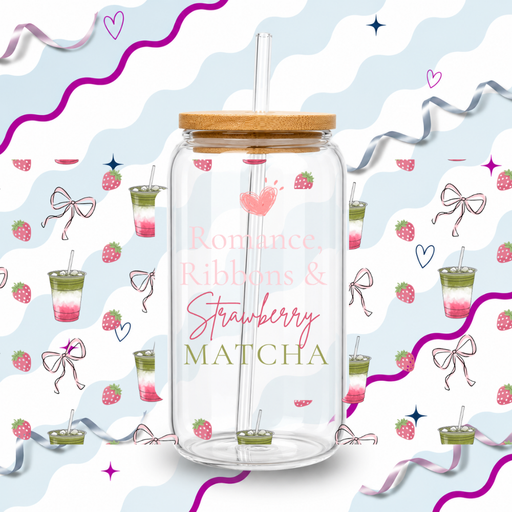 Romance, Ribbons and Strawberry Matcha Cup